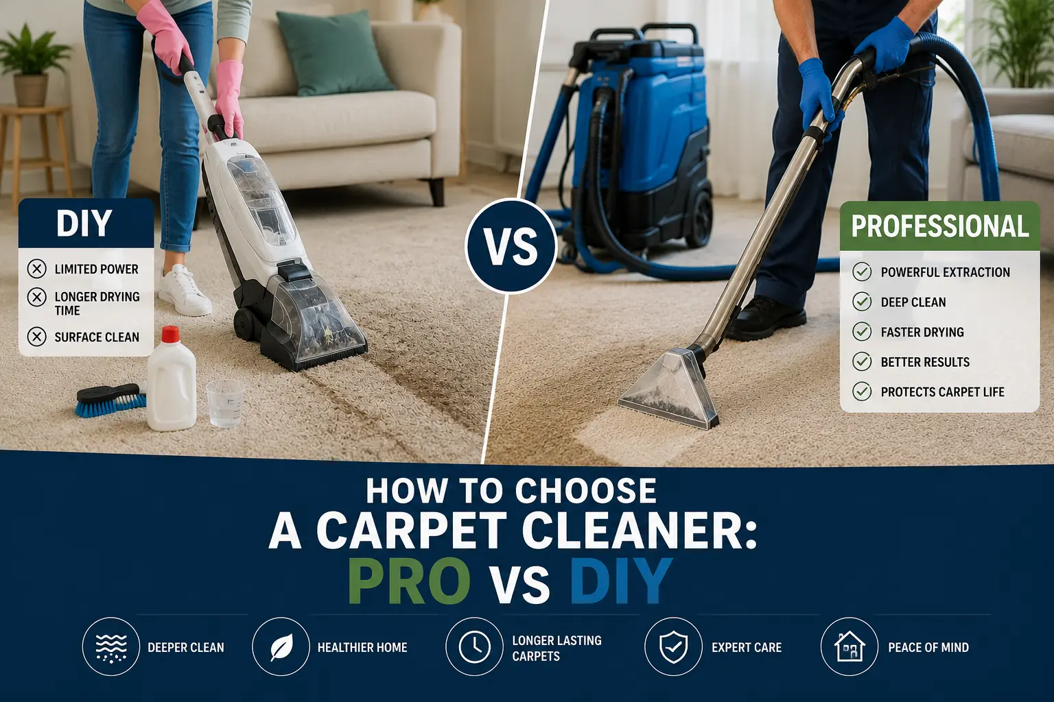 How to Choose a Carpet Cleaner: Pro vs DIY 1 How to Choose a Carpet Cleaner Pro vs DIY